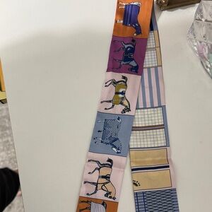 Colorful Horse Print Silk Scarf